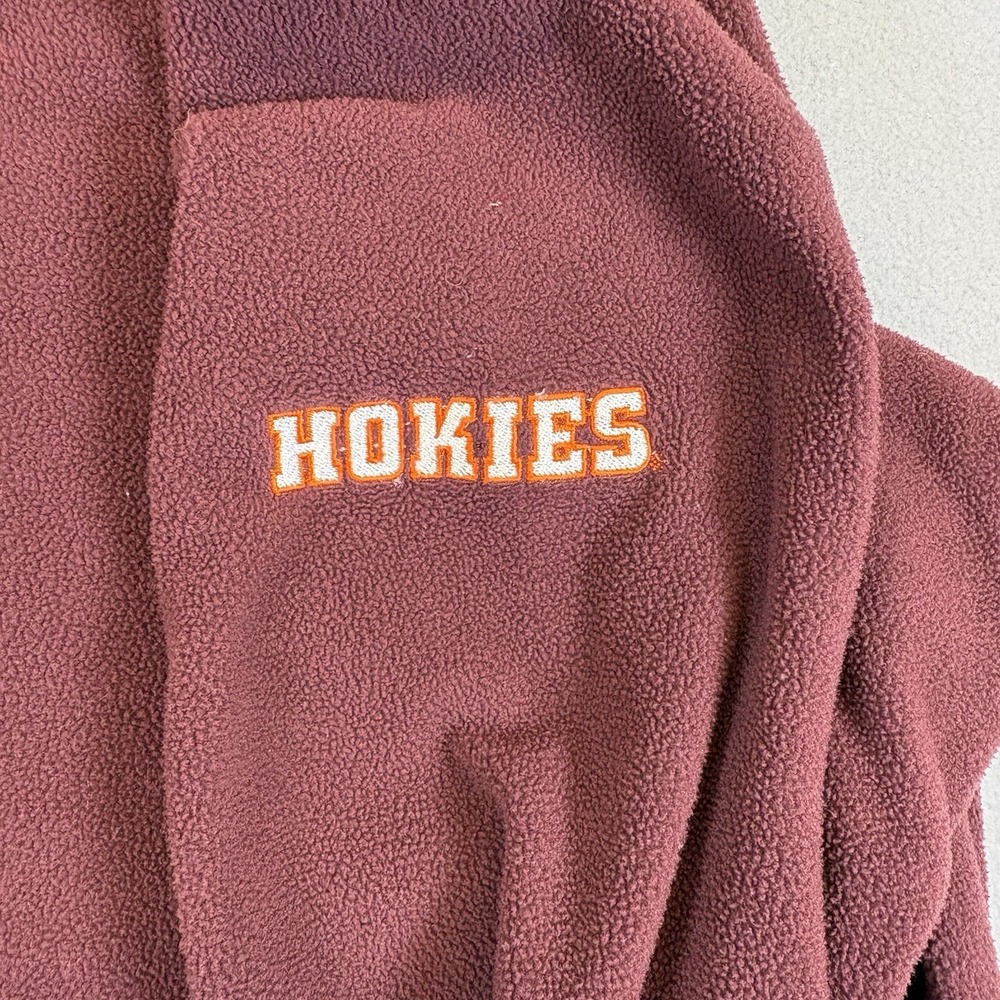 Y2K Columbia Virginia Tech Hokies Hoodie Mens XL Maroon Fleece Pullover VT - Picture 7 of 7
